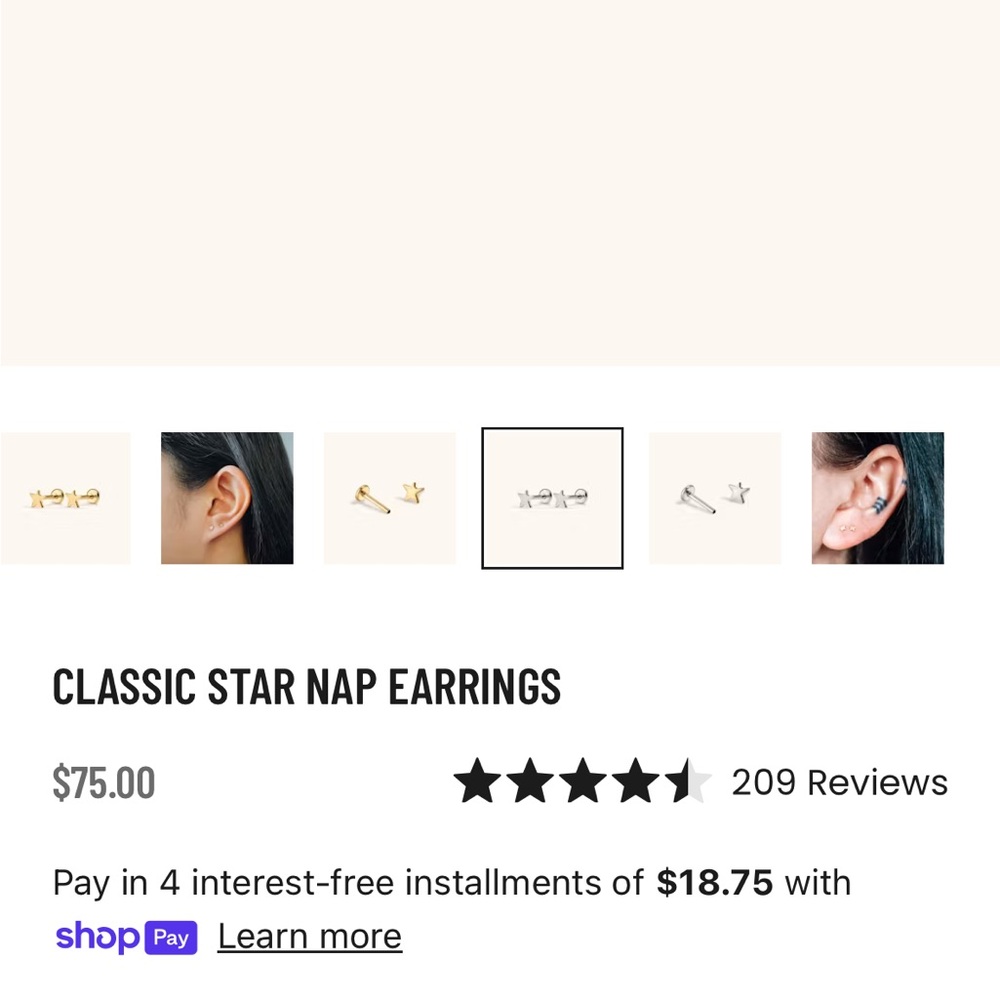 Silver Star Nap Earrings